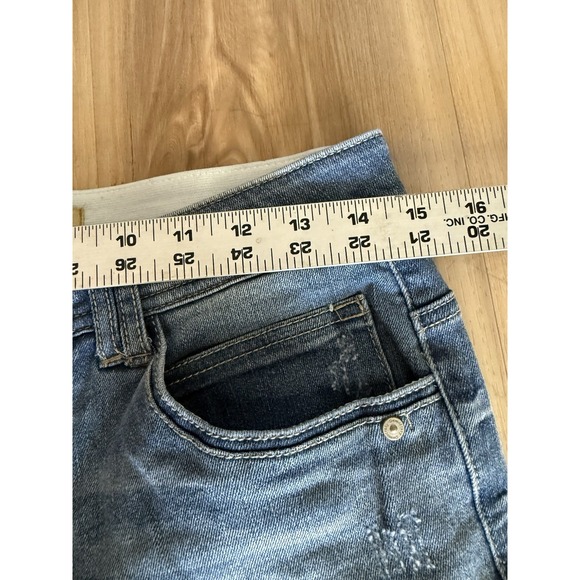 Democracy Jeans Womens 6 Blue Ab Technology Stretch Denim Straight Leg Raw Hem - Picture 5 of 9